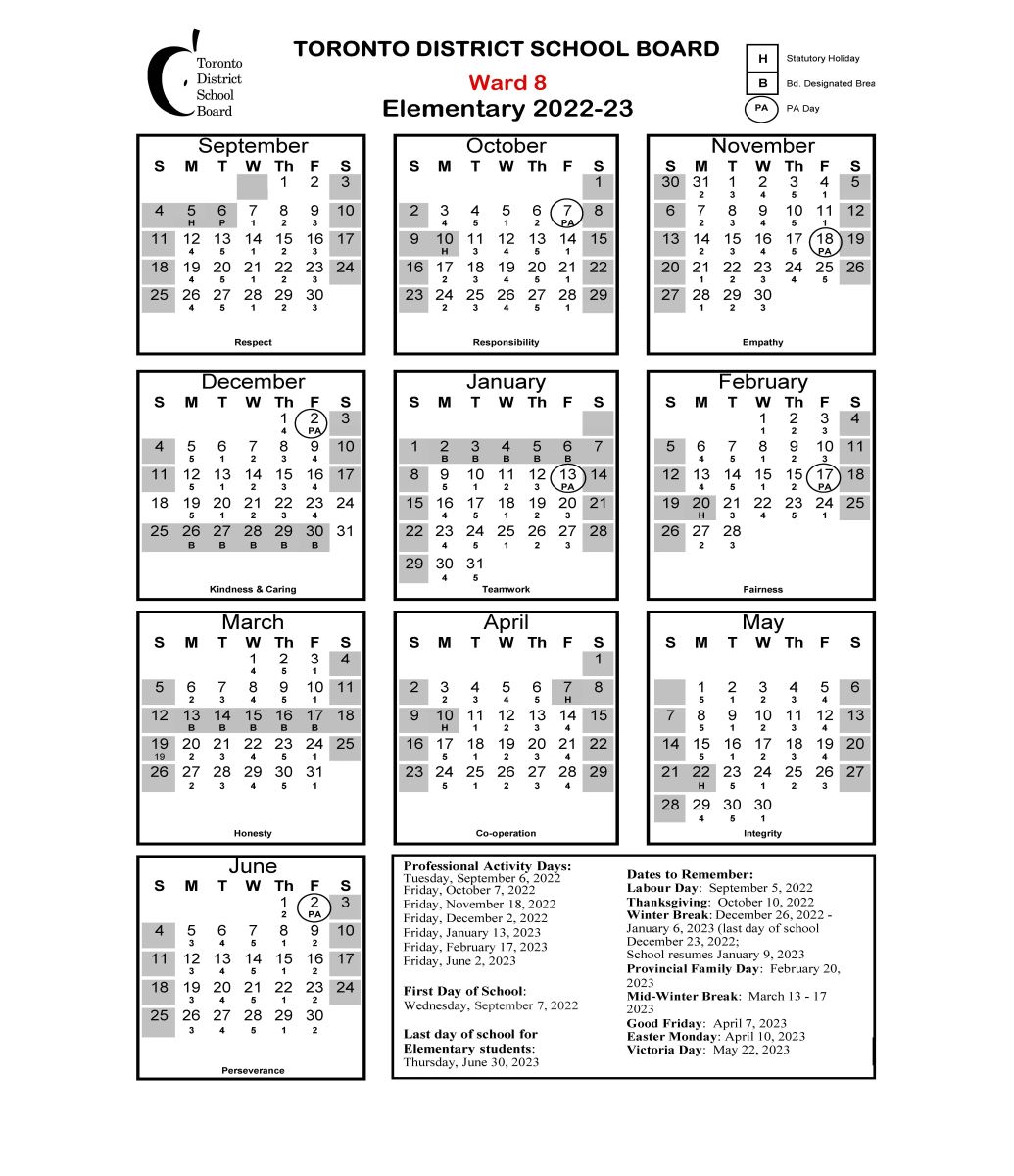Tdsb 2023 To 2023 Calendar Get Calendar 2023 Update